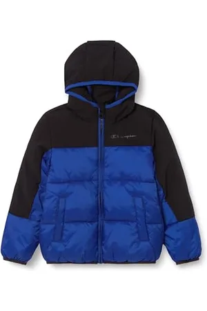 Champion Legacy Outdoor Retro Sport B (306872) -WR Ripstop Nylon Woven 40gr Hooded Giacca, (BAI/NBK), 3-4 Anni Bambino