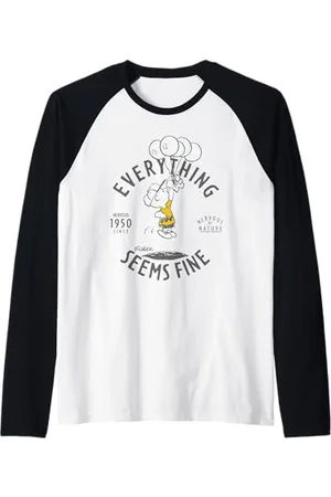 Peanuts Charlie Brown Bad Day Bright Side Lol nervoso stressato retrò Maglia con Maniche Raglan