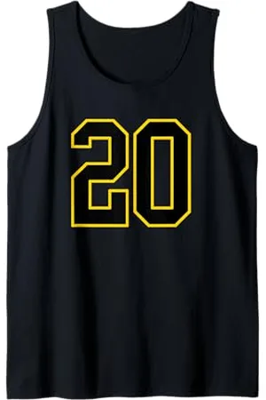 Sports Numbers Store Numero 20 in stile sportivo universitario e giallo Canotta
