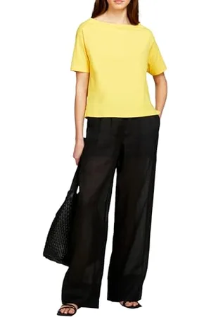 Sisley T-Shirt 3096l400n Felpa, Giallo, M Donna
