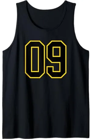 Sports Numbers Store Numero 9 in stile sportivo universitario e giallo Canotta
