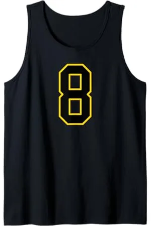 Sports Numbers Store Numero 8 in stile sportivo universitario e giallo Canotta