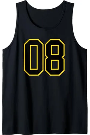 Sports Numbers Store Numero 8 in stile sportivo universitario e giallo Canotta