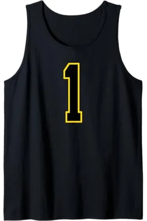 Sports Numbers Store 1 pollice e giallo numero college sport stile Canotta