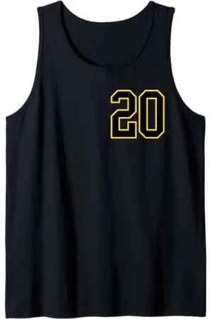 Sports Numbers Store Numero 20 in stile sportivo universitario e giallo Canotta