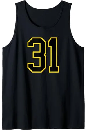 Sports Numbers Store Numero 31 in stile sportivo universitario e giallo Canotta