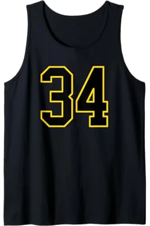 Sports Numbers Store Numero 34 in stile sportivo universitario e giallo Canotta