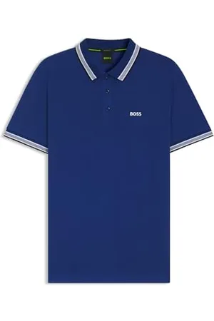HUGO BOSS Paddy Curved, Polo Moderno, Uomo, (Medium Blue 4), L