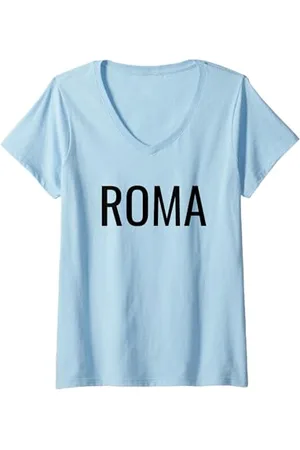 Roma Donna Rome Italy Italian Maglietta con Collo a V