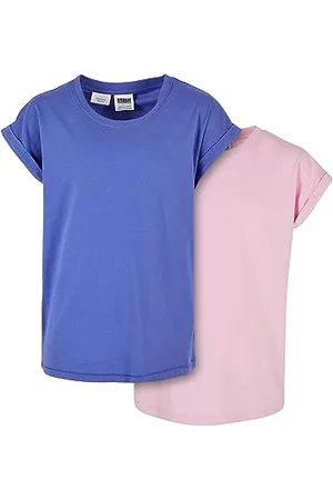 Urban classics Girls Organic Extended Shoulder Tee 2 Pack T-Shirt, , 146 cm-152 cm Bambine e Ragazze