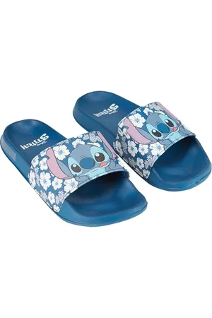 Disney Ladies Lilo and Stitch Slides - Ladies Classic Lilo and Stitch Slide Sandals Lilo and Stitch Slip On Slides Shoes (Blue, 7)