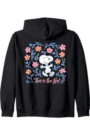 Peanuts Snoopy Buona Vita Primavera Fiori Estate Felice Divertimento Natura Felpa con Cappuccio