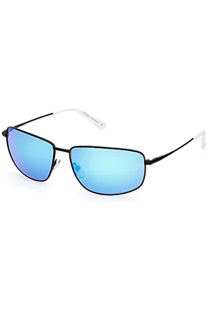 BMW BMW M Motorsport BS0027 Occhiali da Sole Uomo, Occhiali da Sole Unisex Sottili e Leggeri, Forma Lente Rettangolare, Lenti Polarizzate Blu
