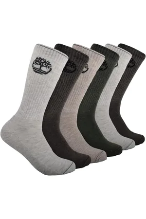 Timberland Yellow Boot Doppio Logo Half Cushioned Crew Socks - Calzini da uomo, (confezione da 6), L