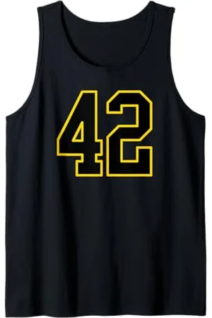 Sports Numbers Store Numero 42 in stile sportivo universitario e giallo Canotta