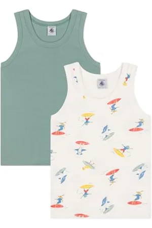 Petit Bateau A0csy Canotte, , 4 Anni (Pacco da 2) Bambino