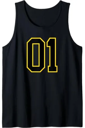 Sports Numbers Store Numero di stile sportivo universitario e giallo da 1 pollice Canotta