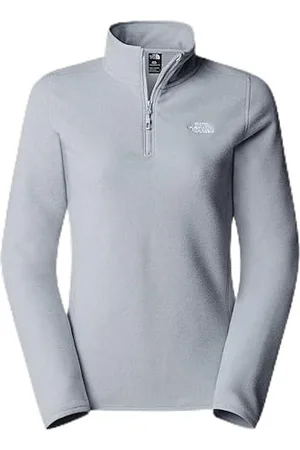 The North Face NF0A855MBO6 W 100 Glacier 1/4 Zip - EU Maglia Lunga Donna TNF Light Grey Heather/Taglia S