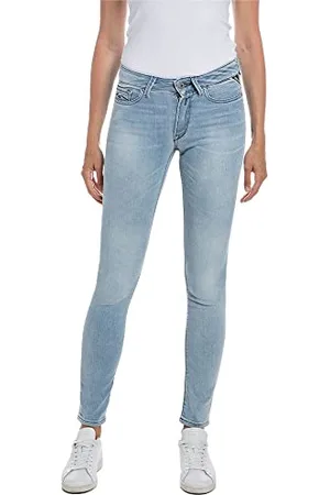 Replay Jeans Donna Luzien Skinny Fit Super Elasticizzati, Blu , W23 x L30