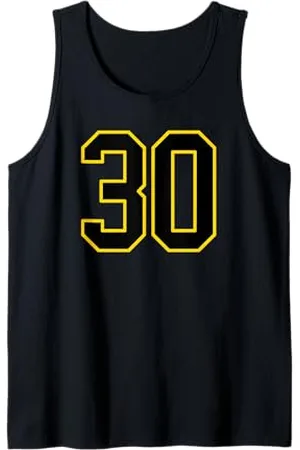 Sports Numbers Store Numero 30 in stile sportivo universitario e giallo Canotta