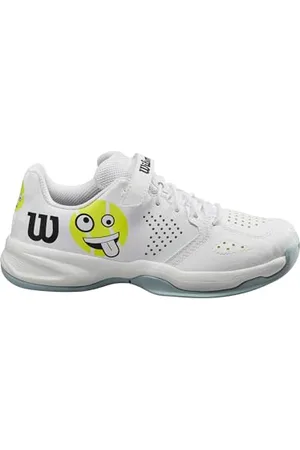 Wilson Kaos Emo, Tennis Shoe, White/Safety Yellow/Stratosphere, 32 EU