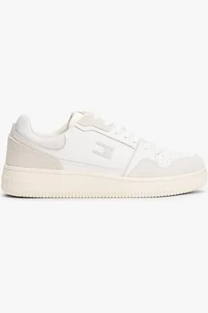 Tommy Hilfiger Tjw Retro Basket Sneaker En0en02818, Basso Top Donna, White (Ecru/Stratus Grey), 40 EU