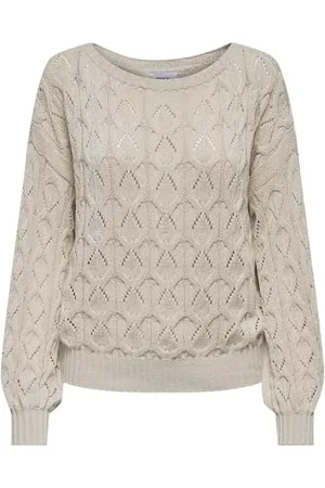 ONLY Onlbrynn Life Structure L/S Pul Knt Noos Pullover, Pumice Stone, XL Donna