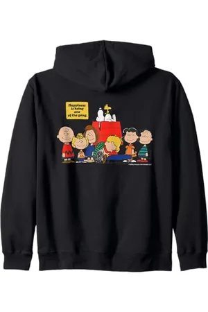 Peanuts Snoopy Woodstock Happy Gang Amici Amicizia BFF Vintage Felpa con Cappuccio