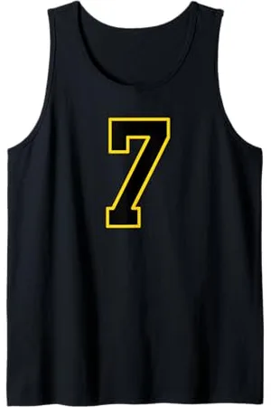 Sports Numbers Store Numero 7 in stile sportivo universitario e giallo Canotta
