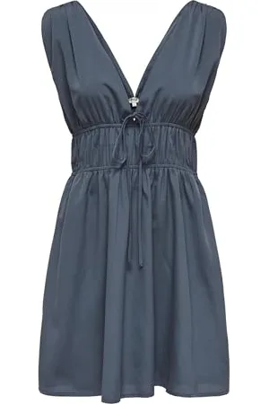 ONLY Neck Dress Wvn Onlfeline Life SL-Abito con Scollo a V, , XS Donna