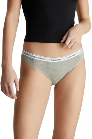 Calvin Klein Donna Slip Bikini Modellanti Intimo, (Grey Heather), L
