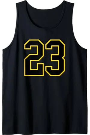 Sports Numbers Store Numero 23 in stile sportivo universitario e giallo Canotta