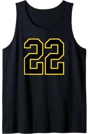 Sports Numbers Store Numero 22 in stile sportivo universitario e giallo Canotta
