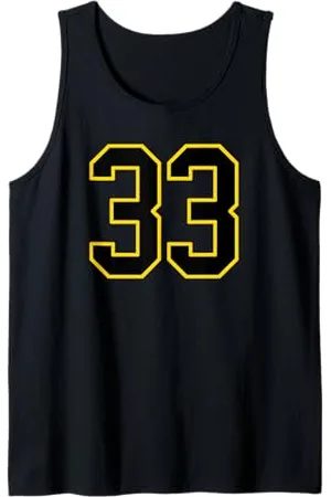 Sports Numbers Store Numero 33 in stile sportivo universitario e giallo Canotta