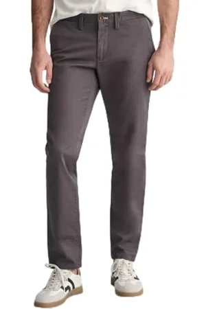 GANT Pantaloni Chino Slim in Twill Elei, Antracite, W32 / L32 Uomo