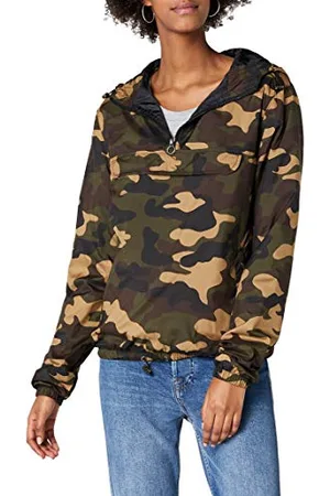 Urban classics Pull Over Windbreaker Camo Muste Giacca a Vento da Donna, (Woodcamo), XS