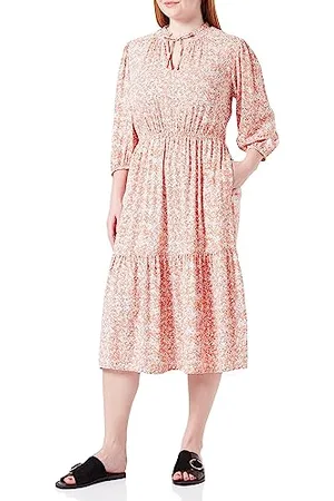 QS by s.Oliver 2132454 Abito Lungo, Colore: Arancione, 52 Donna