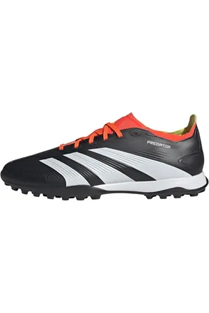 adidas Predator 24 League Low Turf Boots, Scarpe da Calcio Unisex-Adulto, Core Black/Cloud White/Solar Red, 45 EU