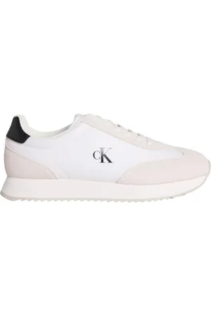 Calvin Klein Retro Runner Lace Up NY-su Ym0ym01325, Basso Top Uomo, White (Bright White/Black), 43 EU