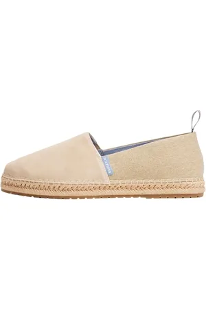 Tommy Hilfiger Uomo Espadrillas Flex Mix in Pelle Scamosciata, Beige (Sandalwood), 45