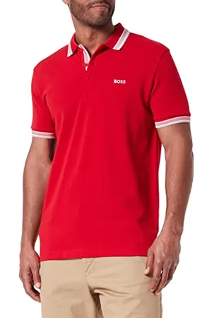 HUGO BOSS Paddy Curved, Polo Moderno, Uomo, (Medium Red 612), 3XL