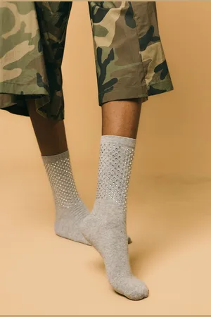 Essentiel Antwerp Feta rhinestone socks grey calzino