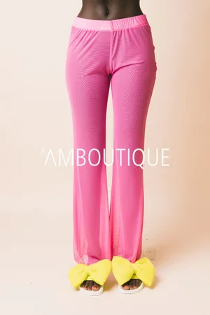 WHITE Panta tulle pantaloni rosa fluo, m