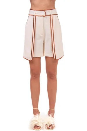 SIMONA CORSELLINI Sh00301 pantaloncini cream/cognac, 42