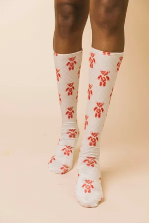 WHITE 4022 bears calze bianco /rosso, m/l