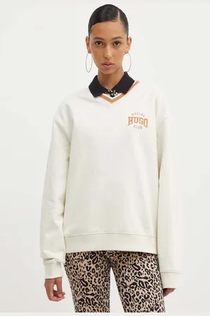 HUGO BOSS Felpa in cotone donna colore con applicazione 50517132