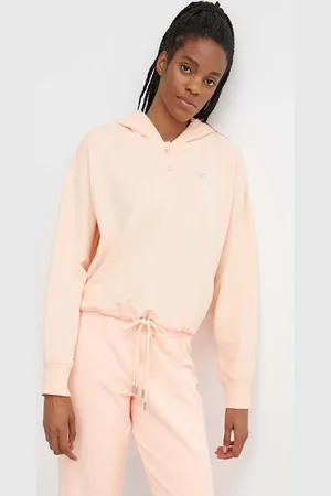 DKNY Felpa donna colore con cappuccio con applicazione