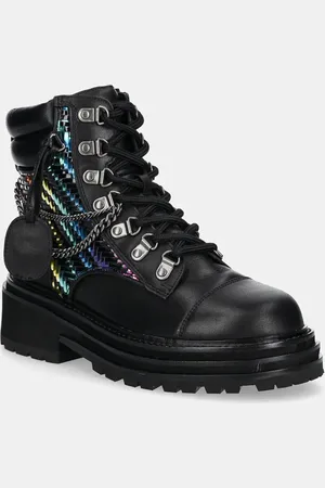 Kurt Geiger Stivali da motociclista in pelle Chelsea Combat Boot donna colore 3423805019