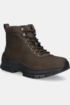 Calvin Klein Scarponi da trekking in pelle HYBRID WP BOOT LACEUP REBELLIOUS uomo colore YM0YM01077