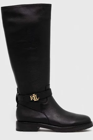 Ralph Lauren Stivali in pelle Hallee donna 802915444001